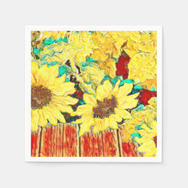 Drei Sonnenblumen Serviette