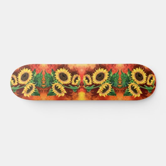 Drei Sonnenblumen Skateboard (Horizontal)