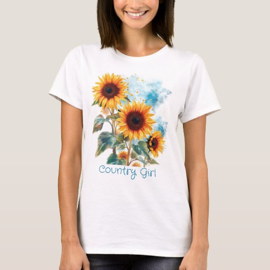 Drei Sonnenblumen T-Shirt (Vorderseite)