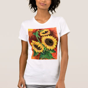 Drei Sonnenblumen T - Shirt Malerei