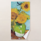 Drei Sonnenblumen, Van Gogh Badehandtuch (Badehandtuch)
