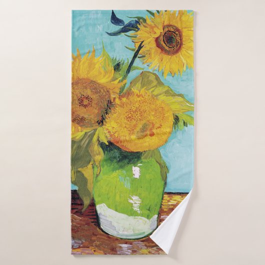 Drei Sonnenblumen, Van Gogh Badehandtuch (Badehandtuch)