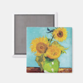 Drei Sonnenblumen, Van Gogh Magnet (Vorderseite/Rückseite)