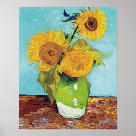Drei Sonnenblumen, Van Gogh Poster (Vorne)