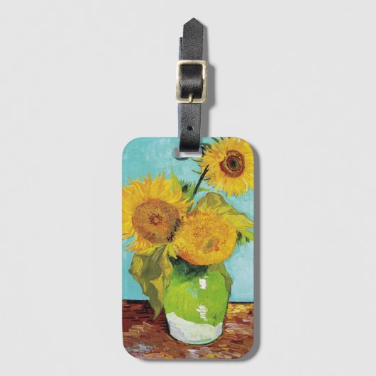Drei Sonnenblumen | Vincent van Gogh Gepäckanhänger (Vorderseite Vertikal)