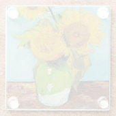 Drei Sonnenblumen | Vincent van Gogh Glasuntersetzer (Rückseite)