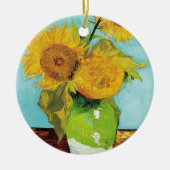 Drei Sonnenblumen | Vincent van Gogh Keramik Ornament (Vorne)