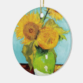 Drei Sonnenblumen | Vincent van Gogh Keramik Ornament (Links)