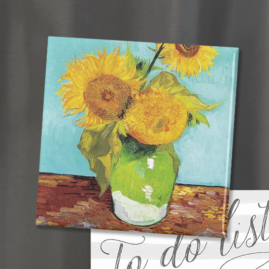Drei Sonnenblumen | Vincent Van Gogh Magnet