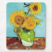Drei Sonnenblumen | Vincent Van Gogh Mousepad (Vorne)