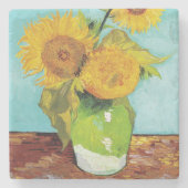 Drei Sonnenblumen | Vincent van Gogh Steinuntersetzer (Vorderseite)