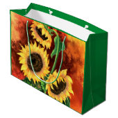 Drei Sonnenblumengeschenke Große Geschenktüte (Rückseite Schrägansicht)