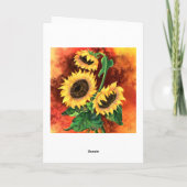 Drei Sonnenblumenkarten Karte (Rückseite)