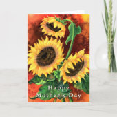 Drei Sonnenblumenkarten Karte (Vorderseite)