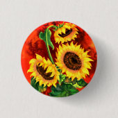 Drei Sonnenblumenknopf Button (Vorderseite)