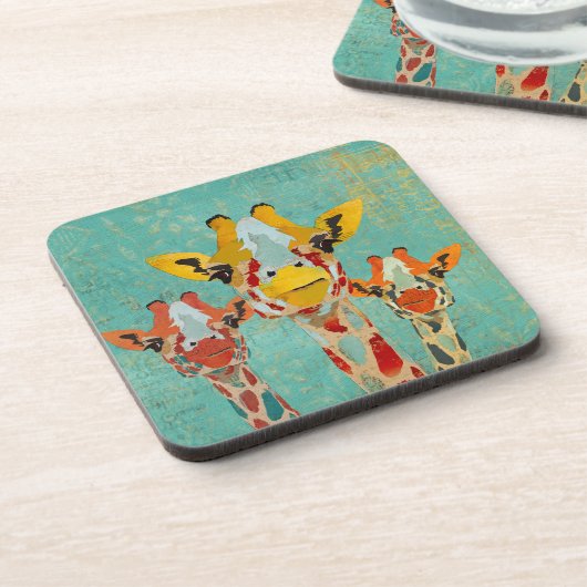 Drei spähender Giraffen-Untersetzer Getränkeuntersetzer (Linke Seite)