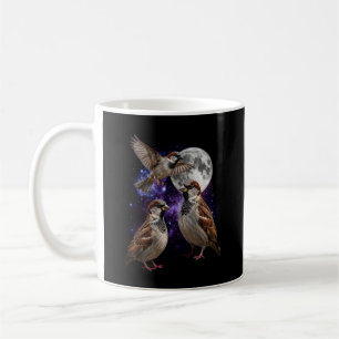 Drei Spatzen Mond Vintage Weltraum Kern Retro  Kaffeetasse