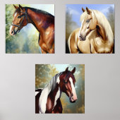 Drei spektakuläre Pferde Bilderwand Sets (Vorderseite)