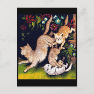 Drei spielerische Katzen Postkarte