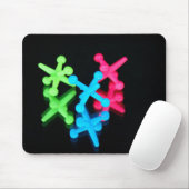 Drei Spielzeug-Jacke auf schwarz Mousepad (Mit Mouse)