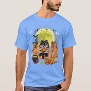 Drei Spitz Hunde Hexe Beängstigendes Mummy Hallowe T-Shirt