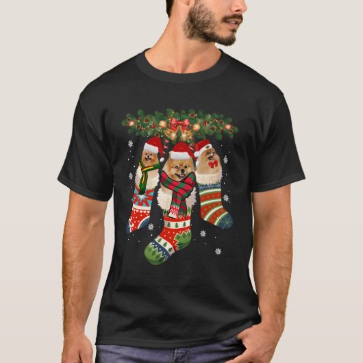 Drei Spitz Sock Weihnachts-Weihnachtsmannmütze X-M T-Shirt (Vorderseite)