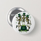 Drei Spooky Halloween Irish Skeleton Dancing Button (Vorne & Hinten)