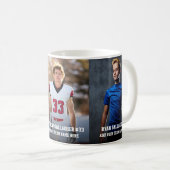 Drei sportliche Fotos | Personalisiertes Foto Magn Kaffeetasse (VorderseiteRechts)