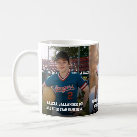 Drei sportliche Fotos | Personalisiertes Foto Magn Kaffeetasse (Links)