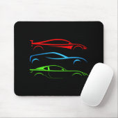 Drei Sportwagen Mousepad (Mit Mouse)
