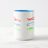 Drei Sportwagen Zweifarbige Tasse (Mittel)