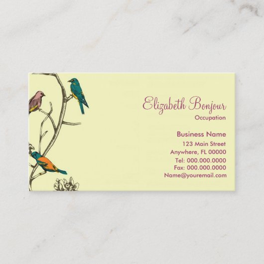 Drei sprechende Vögel - Visitenkarten Visitenkarte (Vorderseite)