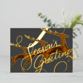 Drei springende Hirschrost Folien Feiertagskarte (Stehend vorne)