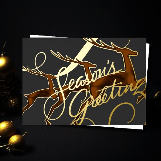 Drei springende Hirschrost Folien Feiertagskarte