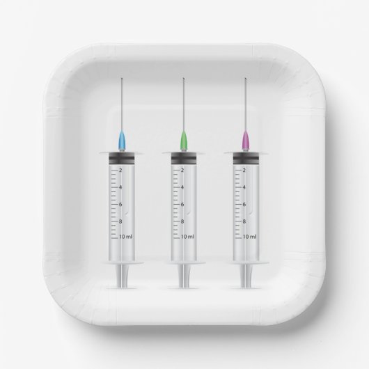 Drei Spritzen Pappteller (Vorderseite)