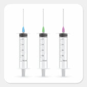 Drei Spritzen Quadratischer Aufkleber (Vorderseite)