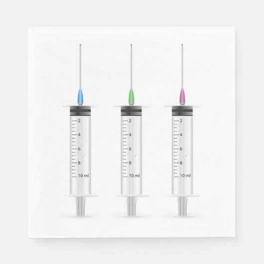 Drei Spritzen Serviette (Vorderseite)