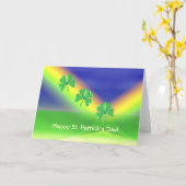 Drei St. Patrick's Day 4-Leaf Clovers Karte (Gelbe Blume)