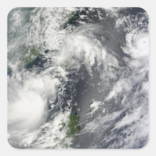 Drei starke Stürme Quadratischer Aufkleber (Vorderseite)