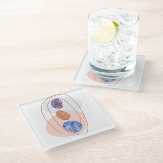 Drei Steine Glasuntersetzer (Schrägansicht)