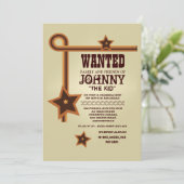 Drei Stern-Western-Einladung Einladung (Stehend Vorderseite)