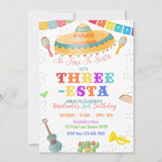 Drei-Sterne-Einladung zum Geburtstag Fiesta 3. Geb Einladung