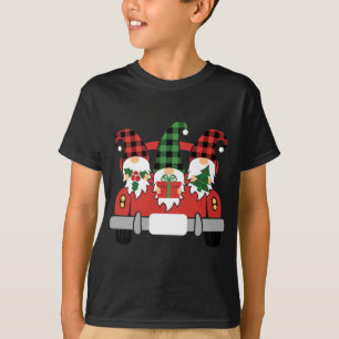 Drei Sterne im roten Lkw mit frohen Weihnachten T-Shirt