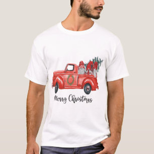 Drei Sterne im roten LKW mit fröhlichem Weihnachts T-Shirt