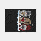 Drei Sterne in Leopard Buffalo Karierten Weihnacht Fleecedecke (Vorderseite (Horizontal))