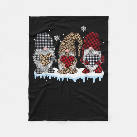Drei Sterne in Leopard Buffalo Karierten Weihnacht Fleecedecke (Vorderseite)