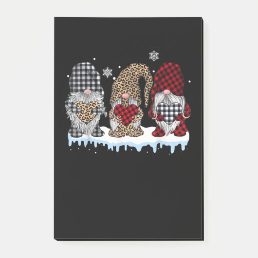 Drei Sterne in Leopard Buffalo Karierten Weihnacht Post-it Klebezettel (Vorderseite)