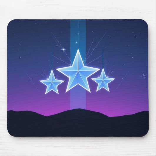 „Drei Sterne – Lichtpfad am Himmel“ Mousepad (Vorne)