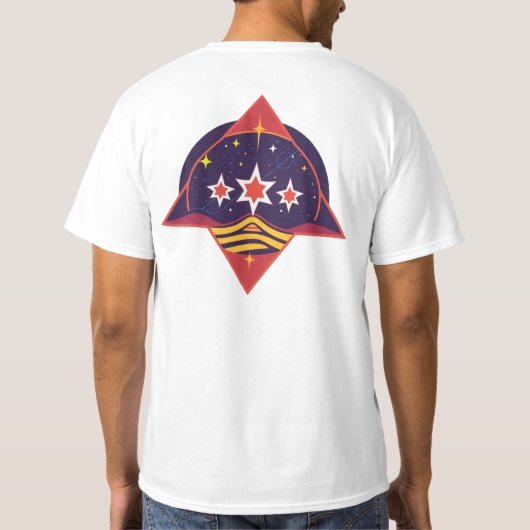 „Drei Sterne – Lichtpfad am Himmel“ T-Shirt (Rückseite)