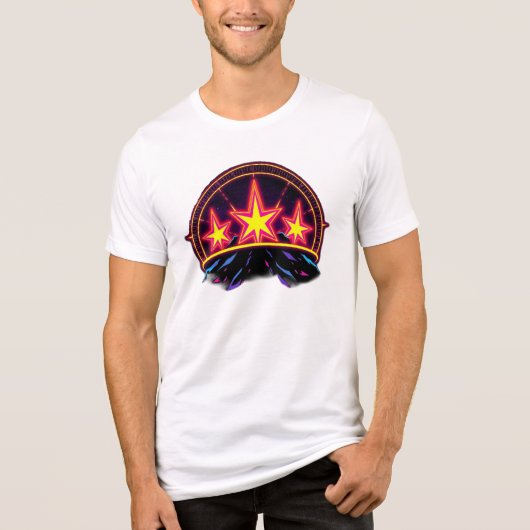 „Drei Sterne – Lichtpfad am Himmel“ Tri-Blend Shirt (Vorderseite)